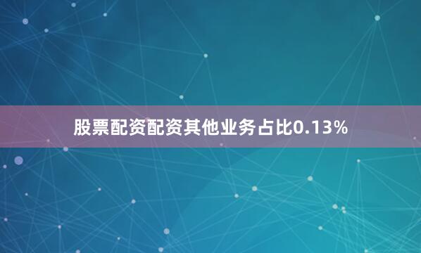 股票配资配资其他业务占比0.13%