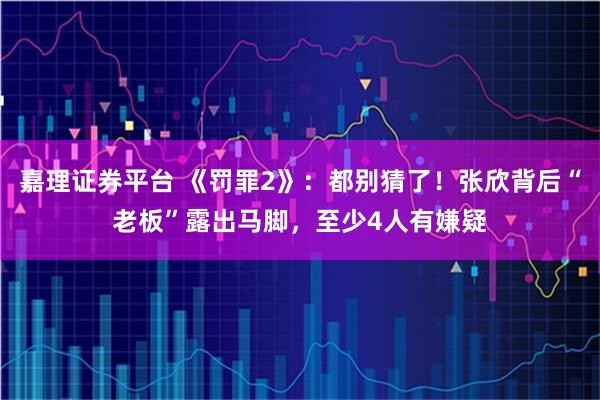 嘉理证券平台 《罚罪2》：都别猜了！张欣背后“老板”露出马脚，至少4人有嫌疑