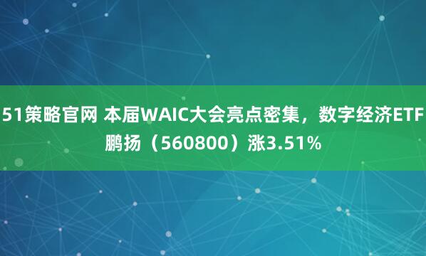 51策略官网 本届WAIC大会亮点密集,数字经济ETF鹏扬(560800)涨3.51%